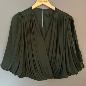 Banana Republic Dark Green Draped Blouse